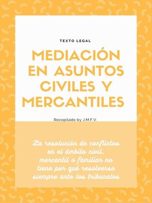 cover image of Mediación en asuntos civiles y mercantiles